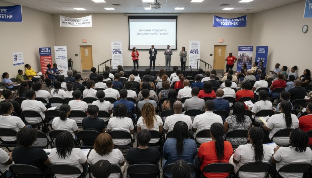 Event with speakers on stage and much people in the room