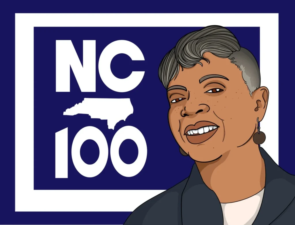 Graphic of portia animated with nc100 text in the background