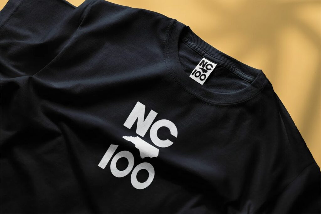 NC100 t-shirt black with the logo