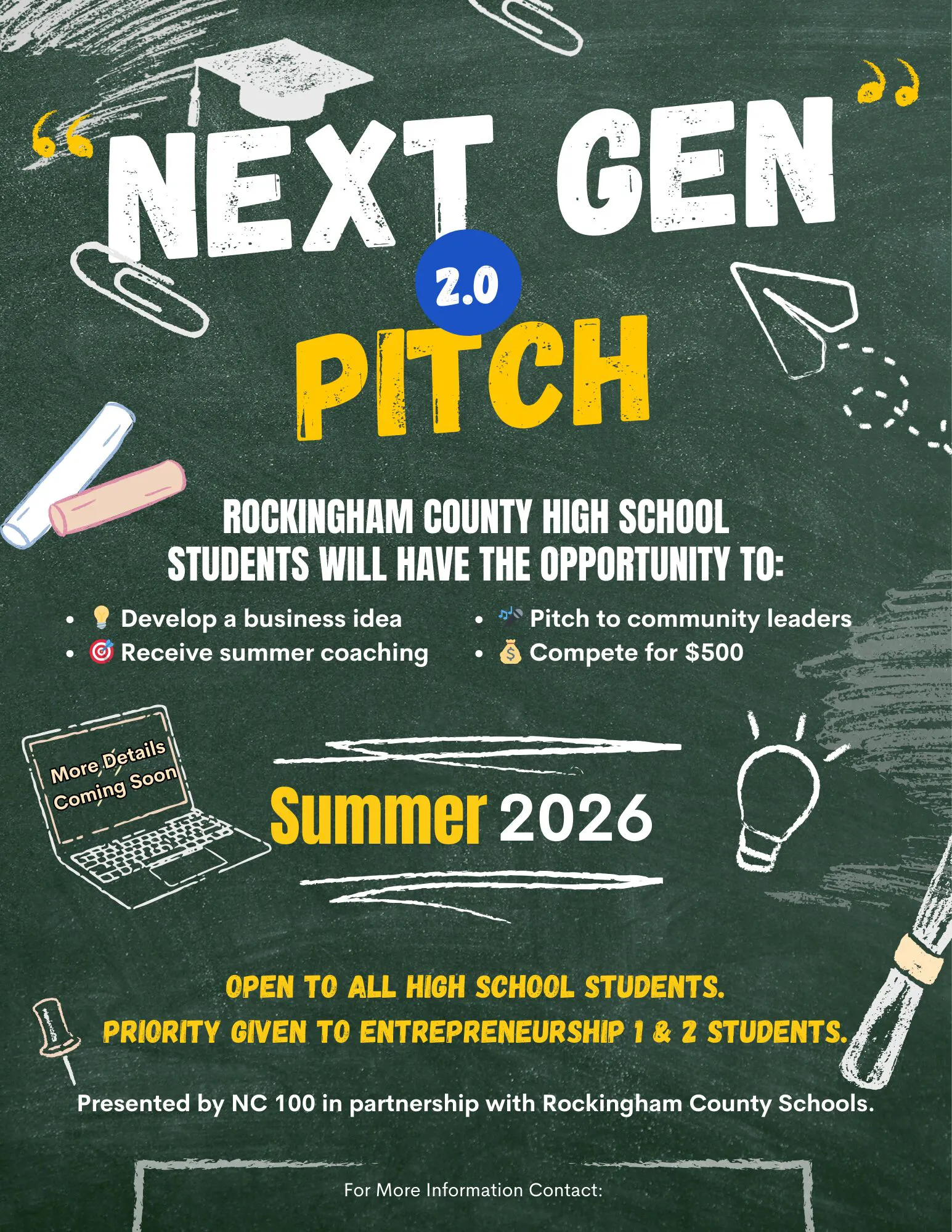 Next gen pitch 2.0 poster